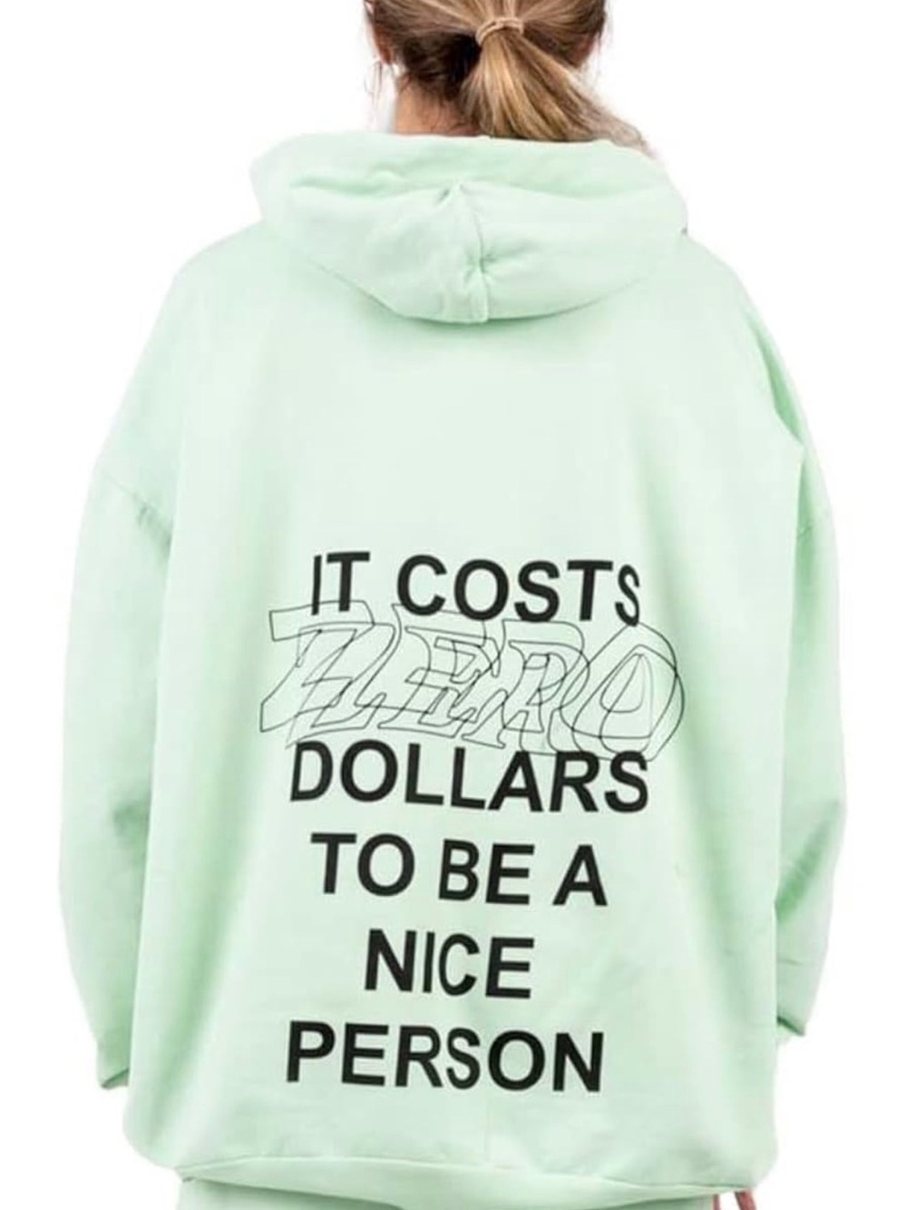 The Mayfair Group Mint Green Graphic Hoodie Petite OS
